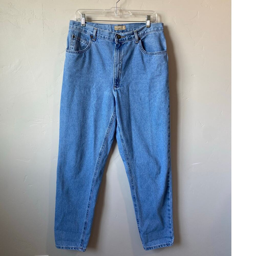 Liz Clairborne 100% Cotton Medium Wash High Rise Mom Jeans- Size 14R